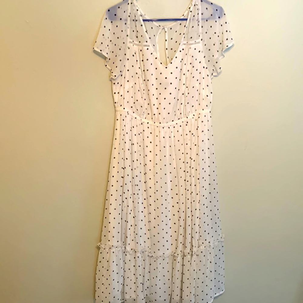 Torrid White and Black polka dot sundress